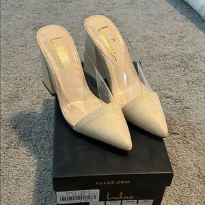 Lulu's Beige Pointed Toe Heels
